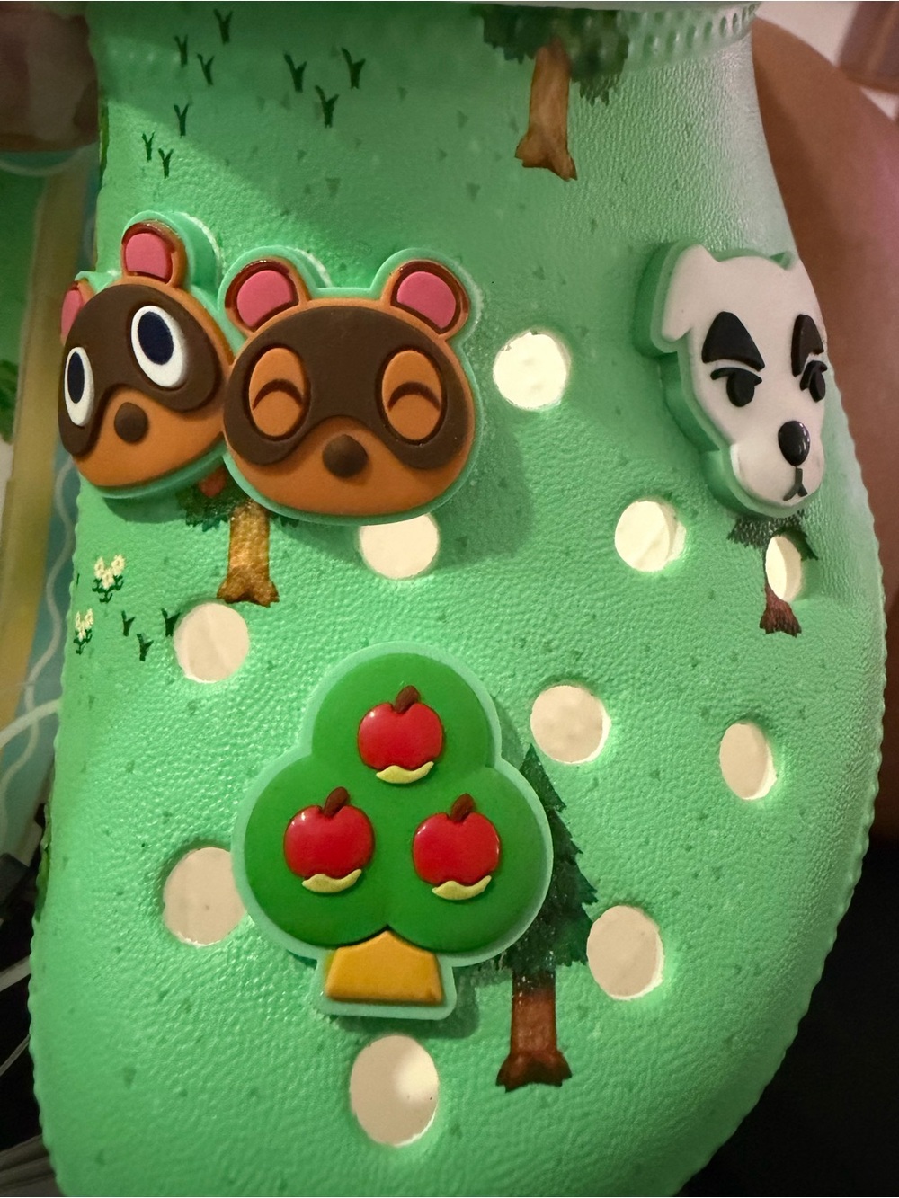CROCS Kids Green Blue White Animal Crossing Clog Shoes - Picture 3 of 8